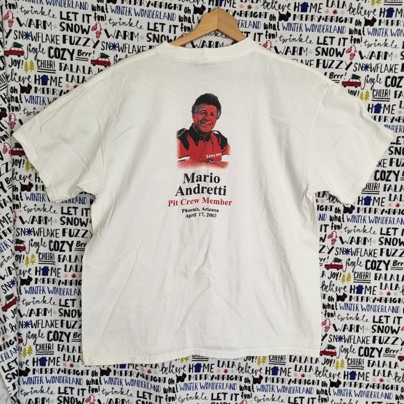 Mario Andretti Pit Crew Member T-Shirt 2003 Arizona Fletcher's Tire Firestone XL - Picture 1 of 9
